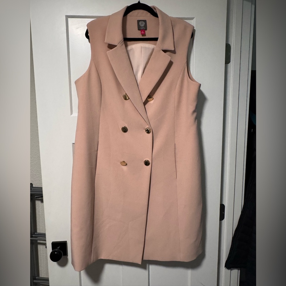 Vince Camuto Blush Pink Vest with Gold Accents